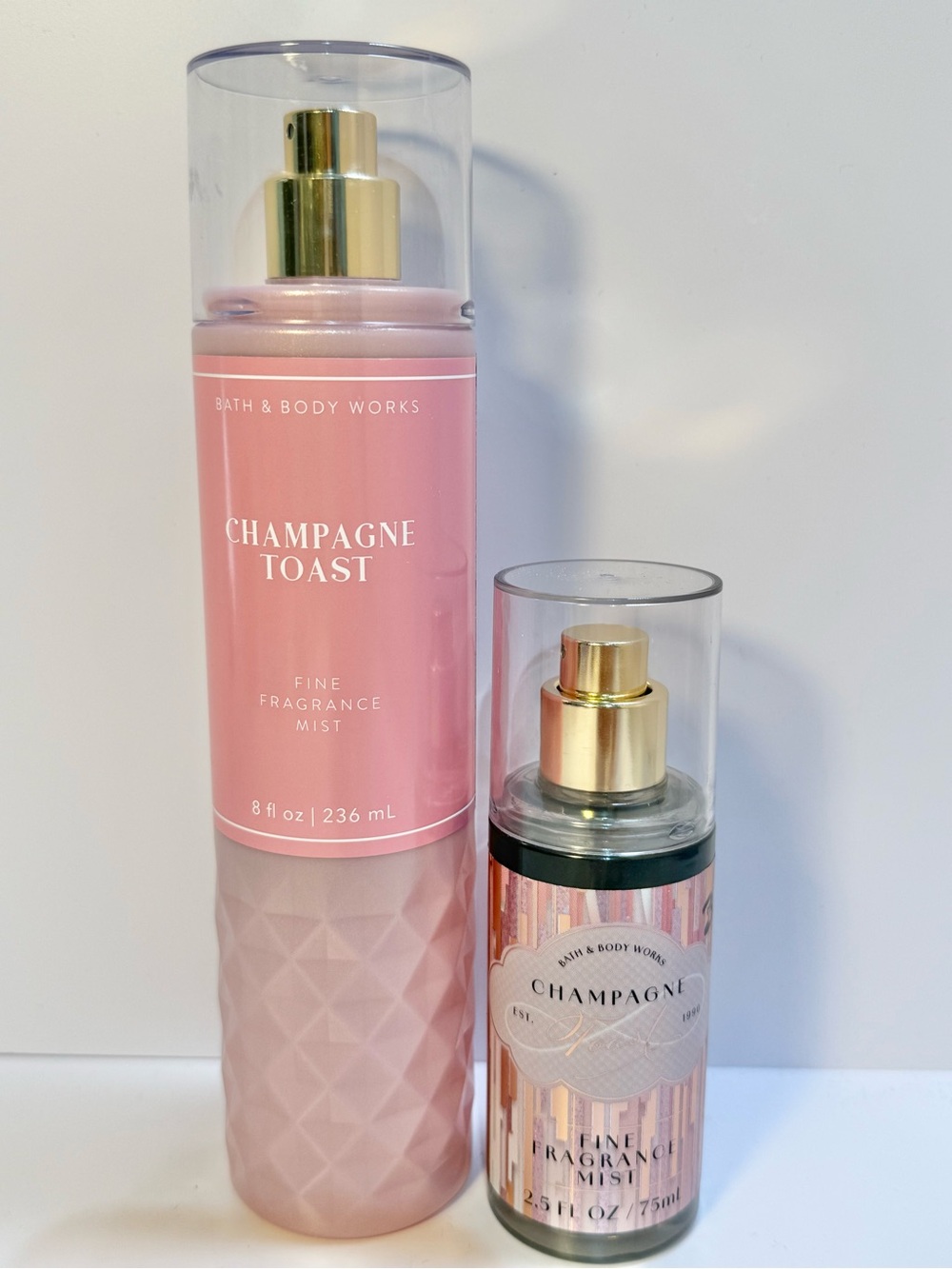 Bath & Body Works Champagne Toast fine fragrance mist 8 and 2.5 fl oz bottles